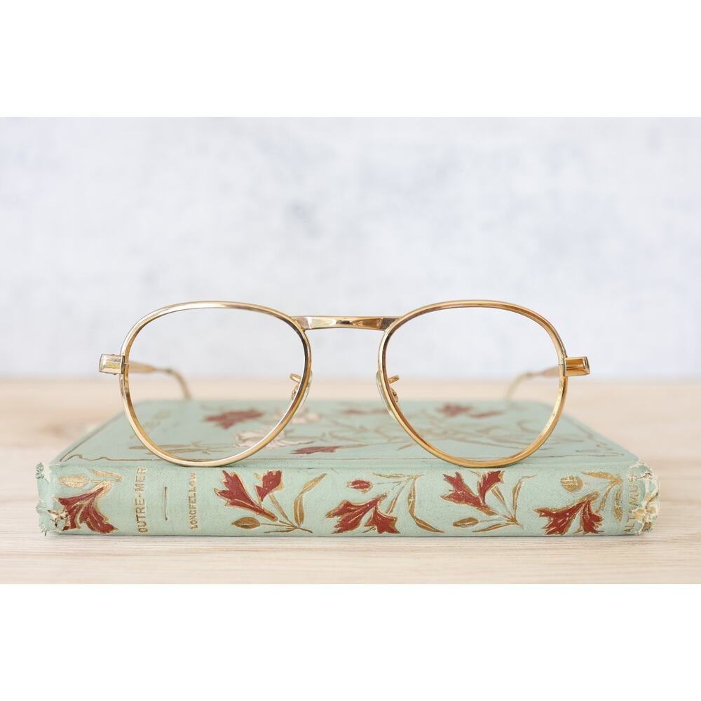 Vintage 1970s Eyeglasses Astrac Optical USA 12 Gold Filled 48-22 Retro Grandpa